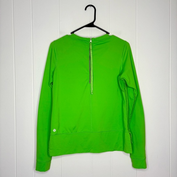 Lululemon Run: Warm Up Crew Frond Lime Green Running Workout Women’s Size Medium - Picture 4 of 8